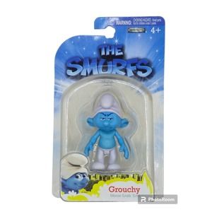 The Smurfs Grouchy (2011) Jakks Pacific Movie Grab 'Ems Figure NIB
